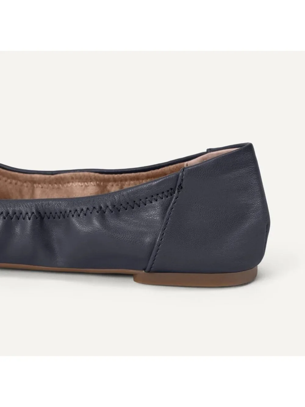 Amazon Essentials Women's Navy Faux Leather Synthetic Comfortable Slip On Flats